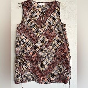 Lauren Conrad Sleeveless Floral Mosaic Dress M